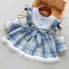 ☆ ブルー ☆ 100cm ☆ お食事エプロン スタイ ビブ よだれかけ かわいい お食事エプロン スタイ ベビー 女の子 よだれかけ かわいい 可愛い エプロン お洒落 ビブ 食事用スタイ おしゃれ オシャレ 子供ドレス 普段使い 出産祝い お食事 赤ちゃん