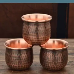 煎茶道具 茶碗 湯飲み 70 ml ぐい飲み 猪口 盃　保温 保冷 日本酒 煎茶碗 銅製ティーカップ 二重構造 二重層 厚手 手作り レトロ  シングルカップ 銅カップ 煎茶 SAKE GLASS ハンドメイド 手打ち 純銅 健康 茶道具 TQ108