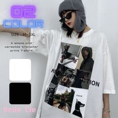 Ｔシャツ 半袖 トップス プリント 転写 シンプル ロゴ 白 黒 レディース 韓国ファッション カジュアル かっこいい ストリート ダンス 衣装 夏 大きめ 春夏 ファッション １枚で決まる 韓国 女子 オーバーサイズ ダンス衣装 可愛い 袖