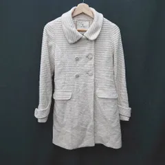 ◇ ◎ ef-de エフデ アンゴラ使用 ウールマークあり 長袖 コート サイズ7 ライトベージュ レディース E  【1404020016932】