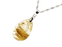 「1点もの 画像現品販売」 ゴールドルチルクォーツ ペンダントトップ パワーストーン ペンダント 天然石 シルバー925 金運