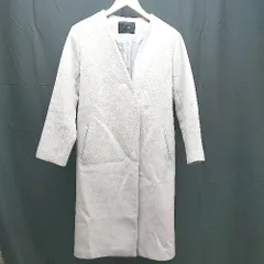 ◇ Simplicite シンプリシテェ ウール混 無地 長袖 ノーカラーコート サイズM グレー レディース E  【1304050021459】