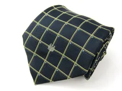 アクアスキュータム ネクタイ 格子柄 スクエア柄 高級 シルク 日本製