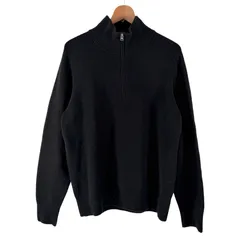 UNIQLO and JW Anderson スフレヤーンハーフジップセーター 長袖 L ブラック ニット 古着 大きいサイズ