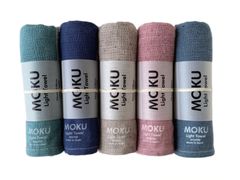 [컨텍스] MOKU 페이스 타올 <59074-90> 5개 세트 (B.블루 그린·네이비·그레이·핑크·터키석)] [MOKU·5장·B(블루 그린·네이비·그레이·핑크·터코이즈)]