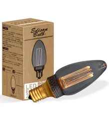 新品　E17 35lm 5W形相当以下 2200K DD-E17CHGYNG 電球色 シャンデリア電球形 調光器対応 クリアガラス グレー シャンデリア エジソンバルブLED電球 ノスタルジア