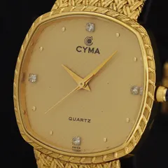 ★美品 CYMA シーマ 腕時計 604X クォーツ 4PD ゴールド スイス製 CYMA シーマ 604SP クオーツウォッチ ゴールド文字盤 4PD GP