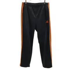 adidas アディダス ストライプ柄 トラックパンツ XO ブラック ジャージ ビッグサイズ メンズ 古着