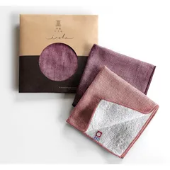 【新着商品】トップファクトリー今治 今治いろは 無地 25cm×25cm 今治タオル ハンカチ メンズ ギフト タオルハンカチ 綿100% ガーゼ 退職 お祝い 返礼品 内祝い プチギフト プレゼント Cセット2枚組(ワイン&レッド)