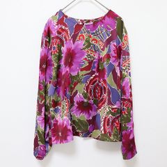 ピエールバルマン PIERREBALMAIN シャツ ブラウス バックボタン 花柄 総柄 x943673n F01