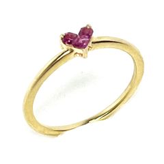 値下げ！STAR JEWELRY　スタージュエリー　ミステリアスハート　リング　K18YG　3Pルビー0.13ct　10号　ブランドジュエリー　アクセサリー　指輪　18金　750　イエローゴールド　ハートモチーフ　色石　レディース【中古】【53123】