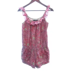 ジルスチュアート JILL STUART パンツ サロペット オールインワン ショート フリル 花柄 2 S ピンク /AU