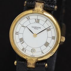 新品電池 LANVIN メンズ 腕時計 ゴールド スモールセコンド ランバン 