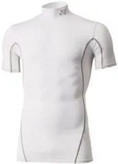 YONEX ヨネックス ユニハイネックハンソデシャツ W サイズ M STB-F1007 11 | スポーツブランド インナー トップス ウェア メンズ レディース ハイネック 半袖 シャツ M ホワイト 白 UVカット ストレッチ 吸汗速乾 抗菌防臭 着圧感