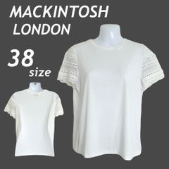 MACKINTOSH LONDON マッキントッシュ ロンドン レディース レースコンビTシャツ 38 半袖カットソー 綿 ナイロン G5P14-561-02 三陽商会 ホワイト系 (D023)★