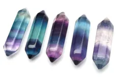 5個セット フローライト 32-34x8-9mm 両剣ポイント ルース パワーストーン 天然石 _PR3431