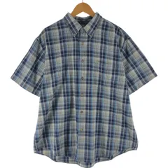 古着 セントジョンズベイ ST JOHN'S BAY 半袖 ボタンダウン チェックシャツ メンズXL相当/eaa565384