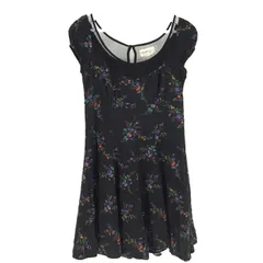 デニム＆サプライ ラルフローレン Denim & Supply Ralph Lauren  ミニワンピース S  ブラック 花柄【中古】