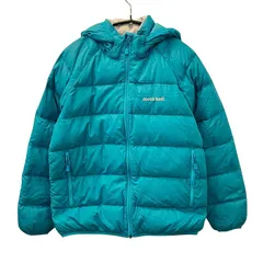 ✨美品 ✨モンベルmont-bell キッズダウンジャケット150 モンベルmont-bellキッズダウンジャケットリバーシブル青系黄色