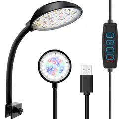 新品 水槽 ライト 水族館 クリップライト 小型水槽用照明 3色転換でき 7W LED 40ランプ クリップ式水槽ライト360角度調節可能 低エネルギー 水族館 水草育成 水槽照明