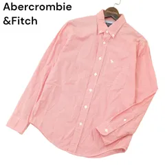 Abercrombie&Fitch アバクロンビー＆フィッチ 通年 トナカイ刺繍★ 長袖 ボタンダウン チェック シャツ Sz.XS　メンズ