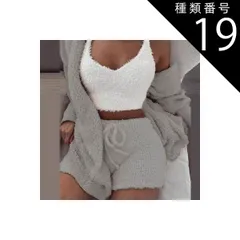 種類19：画像5/M セットアップ ルームウェア パジャマ 部屋着 寝巻き ナイトウェア 袖あり ノースリーブ もこもこ モコモコ ふわふわ 3点セット お得 かわいい 大人可愛い カジュアル おしゃれ 大人女子 こなれ感 ラフ ラブリー キュート ガーリー 