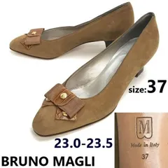 イタリア製★ブルーノマリ/BRUNO MAGLI★ヌバックレザー/リボン/パンプス【37/23.0-23.5/茶/brown】shoes/pumps/high heels◆sQ-621<sale>