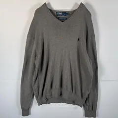 古着 90's～00's/90年代～00年代 ポロバイラルフローレン Polo by Ralph Lauren ニット ワンポイントロゴ 大きいサイズ XL  グレー メンズ
