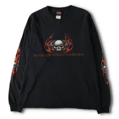 ハーレーダビッドソン 鬼フェード ポケット ロンT ファイヤーフレイム ボロ着 古着 ~00年代 ハーレーダビッドソン Harley-Davidson ファイヤー