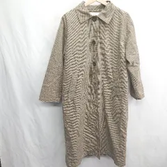 ◇ ⊇ Samansa Mos2 blue サマンサモスモス ブルー チェック柄 長袖 コート サイズF ブラウン系 レディース E  【1412090059810】