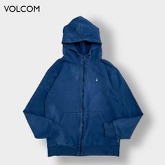 VOLCOM ジップアップ パーカー ワンポイント 刺繍ロゴ ボルコム M 古着