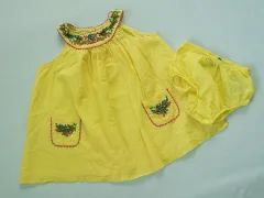 ラルフローレン ralph lauren アウトレット 子供服 女の子 80cm ベビー服 ワンピース 黄色 お花 ノースリーブ カバーパンツ 2点 春 夏 ★3 セットアップ ガールズ 女児 キッズ ベビー 【中古】 ユーズド