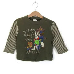 カステルバジャック スウェット トレーナー トップス アニマル柄 裏起毛 ベビー 男の子用 90サイズ カーキ JC de CASTELBAJAC 【中古】