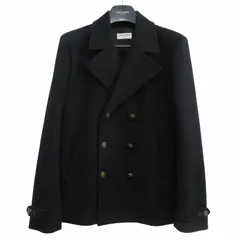 美品 サンローラン パリ SAINT LAURENT PARIS 20AW ウールメルトン Ｐコート ハーフコート ゴールドボタン イタリア製 627374 黒 ブラック 52 L相当 ☆AA★のサムネイル