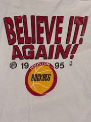 90s　1995　NBA 　バスケットボール　シングルステッチ　ROCKETS  ヒューストン・ロケッツ  手刷り　シルクスクリーン　ヴィンテージ　ｔシャツ　アメカジ　カレッジ