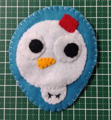 フェルトブローチ　雪だるま