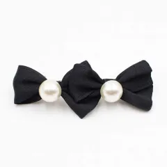 ☆ ブラック ☆ フリー ☆ チュー姉妹リボンバレッタ リボン バレッタ 小さめ 髪飾り 子供 子ども 女の子 おしゃれ かわいい オシャレ 可愛い 卒園式 入園式 入学式 卒業式 ピアノ発表会 七五三 結婚式 パーティー パール シンプル ヘアアレンジ