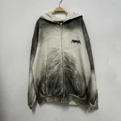 【GR PROJECT】人気 グレー ズッパー付き コート SALE GX1000 パーカー ジーエックスセン グレー Sketch Hoodie