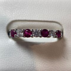 ルビーダイアモンドリング　Pt900　ルビー0.36ct/ダイアモンド0.21ct　＃11