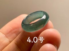 L12-180 ピンキーリング 氷種 氷青緑 4.0号 天然グアテマラ産 A貨 本翡翠 くりぬき リング