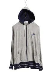 【お得なクーポン配布中!】 70s ナイキ フルジップ スウェット フード パーカー メンズ M / ヴィンテージ オレンジタグ トレーナー スウッシュ シンプル 薄手 ツートン