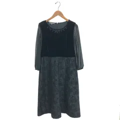 LAURA ASHLEY ローラアシュレイ 素材切替 ワンピース サイズ:11  ブラック  レディース 　240001145647