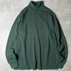 90s USA製 POLO RALPH LAUREN チェック 鹿の子 コットン タートルネック 長袖 Tシャツ L / 90年代 アメリカ製 オールド ポロ ラルフローレン