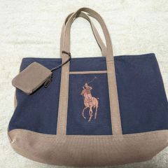 【美品】ラルフローレン　トートバック　ビッグロゴ　コインケース付