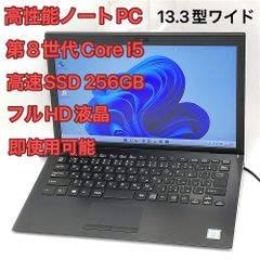 爆速第8世代i5 ノートパソコン SSDオフィス付き薄型小型軽量 256GB