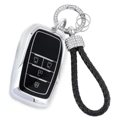 新品 キーカバー キーケース スマートキーケース [ZANEKO] 軽量可愛キーホルダー（シルバーブラック）