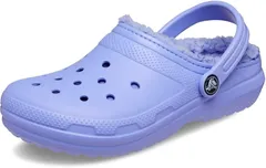Crocs (クロックス) キッズ クラシック 裏地付き クロッグ | 暖かくてふわふわのスリッパ 子供用, デジタルバイオレット。, 7 Toddler 