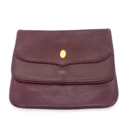■美品■Cartier  カルティエ　must de Cartier マストドゥカルティエ　クラッチバック　レザー　本革　ボルドー　ゴールド金具　ロゴ金具　レディース