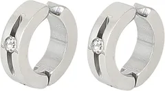 AXLUCE フェイクピアス ピアリング メンズ レディース 両耳用2点セット イヤリング 金属アレルギー対応 サージカルステンレス イヤーカフ フープイヤリング( シルバー)