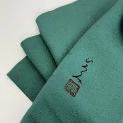 色無地 正絹 作家物 一つ紋 地模様 素敵なグリーン 袷 着物 MK-472